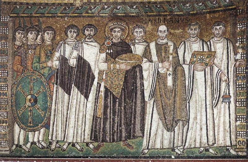 unknow artist Justinian, Bishop Maximilian Annus and entourage oil painting image
